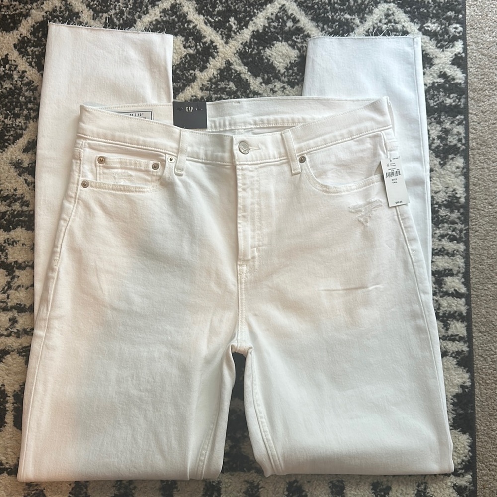 GAP vintage slim mid rise white jeans 31